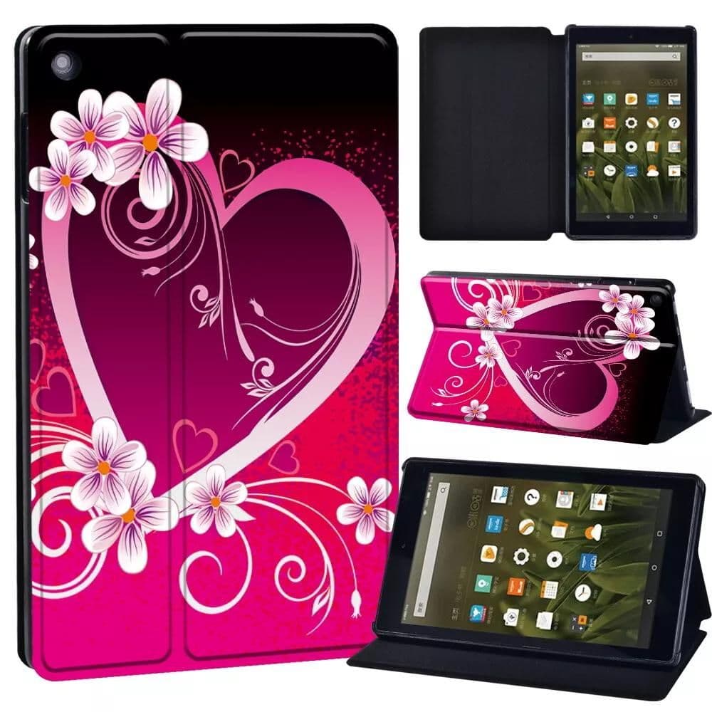 Amazon Fire Tablet Case - Bright Heart Flowers